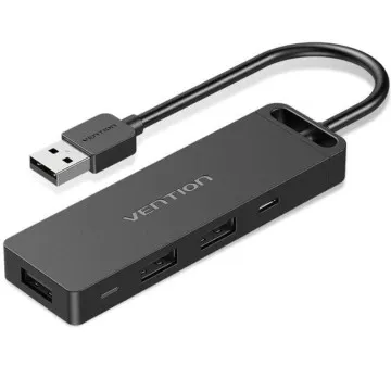 HUB USB 2.0 Vention CHUBB/ 3xUSB/ 1xMicroUSB PD/ 1xLeitor de cartões/ Preto VENTION - 1