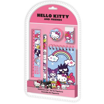 Blister de papelaria Hello Kitty e amigos 5 unidades KIDS LICENSING - 1