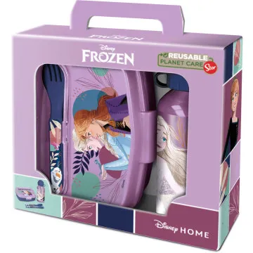 Conjunto de talheres para sanduicheira + garrafa de alumínio Frozen Disney 400ml STOR - 1