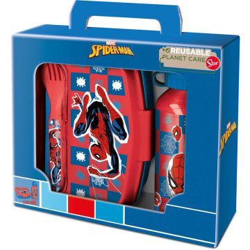 Conjunto de talheres para sanduicheira + garrafa de alumínio Spiderman Marvel 400ml STOR - 1