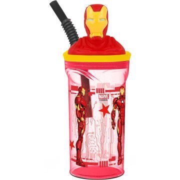 Homem de Ferro Marvel figura 3D vidro 360ml STOR - 1