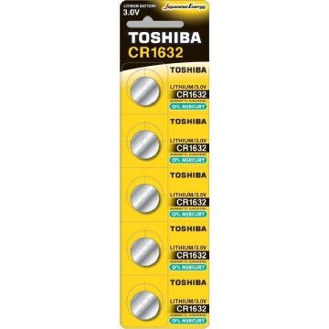 Pacote de 5 baterias tipo botão Toshiba CR1632/ 3V TOSHIBA - 1