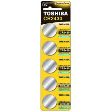 Pacote de 5 pilhas tipo botão Toshiba CR2430/ 3V/ alcalinas TOSHIBA - 1