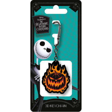 Chaveiro 3D Flaming Pumpkin Nightmare Before Christmas Disney 6cm PYRAMID - 1