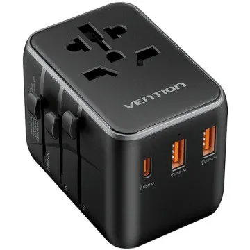 Vention FJEB0 Carregador de parede universal/ Tomada universal/ 1xUSB Tipo-C/ 2xUSB/ 65W VENTION - 1