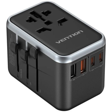 Vention FJFB0 Carregador de parede universal/ Tomada universal/ 2xUSB Tipo-C/ 2xUSB/ 65W VENTION - 1