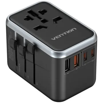 Vention FJFB0 Carregador de parede universal/ Tomada universal/ 2xUSB Tipo-C/ 2xUSB/ 65W VENTION - 1