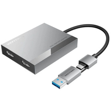 Conversor Vention ACXHB/ USB Tipo-C Macho/ USB Macho - 2x HDMI Fêmea/ 15cm/ Cinza VENTION - 1