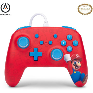 WOO-HOO MARIO NINTENDO SWITCH CONTROLADOR COM CABO POWER A - 1