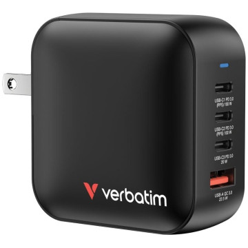 Carregador de parede Verbatim Mini GaN/ 3xUSB Tipo-C/ 1xUSB/ Carregador de parede universal 100W VERBATIM - 1