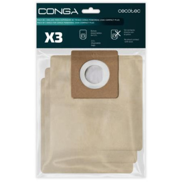 CECOTEC - Pack de 3 bolsas para Aspirador Conga PowerBag 2500 Compact Plus 60944 Cecotec - 1