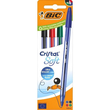 Caixa de canetas Bic Cristal Original Oil Ink 516343/ 4 unidades/ Cores sortidas BIC - 1