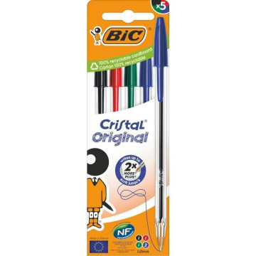 Canetas Bic Cristal Original Oil Ink 516346/ 5 unidades/ Cores sortidas BIC - 1