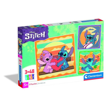 Quebra-cabeça Stitch Disney 3x48 peças CLEMENTONI - 1