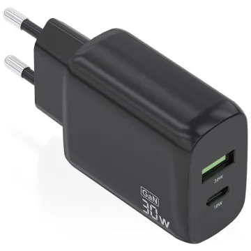 Carregador de parede Aisens A110-0924 GaN/ 1xUSB Tipo C/ 1xUSB/ 30W/ Preto AISENS - 1