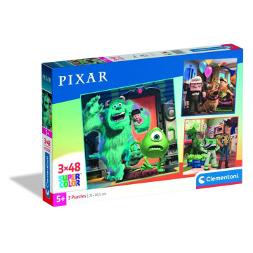 Quebra-cabeça Disney Pixar 3x48 peças CLEMENTONI - 1