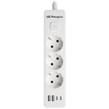 Orbegozo EN 3100 Filtro de linha com interruptor/ 3 tomadas/ 2 USB/ 2 USB tipo C/ Cabo de 1,4 m/ Branco ORBEGOZO - 1