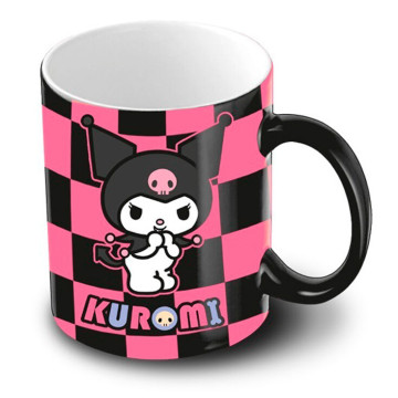 Caneca Xadrez Kuromi Hello Kitty e Amigos 350ml KARACTERMANIA - 1