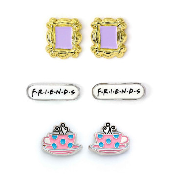 Conjunto de 3 pares de brincos Friends  - 1