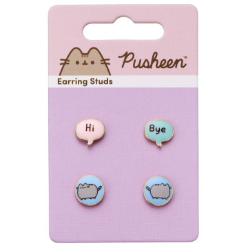 Conjunto de 3 pares de brincos Hi Bye Pusheen  - 1