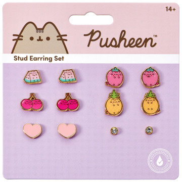 Conjunto de 6 pares de brincos Pusheen  - 1