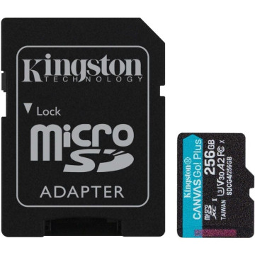 Kingston CANVAS Vamos lá! Cartão de memória Plus 256GB microSD XC com adaptador/ Classe 10/ 200MBs KINGSTON - 1