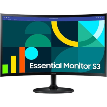 Monitor Curvo Profissional Samsung Essential Monitor S3 S36GD S24D364GAU/ 24'/ Full HD/ Preto Samsung - 1