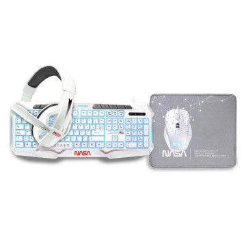 KIT JOGOS NASA TECLADO+MOUSE+PAPEL+FONE DE OUVIDO NASA - 1