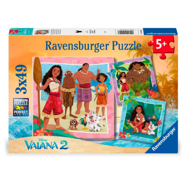 Quebra-cabeça Moana 2 Disney 3x49 peças RAVENSBURGER - 1