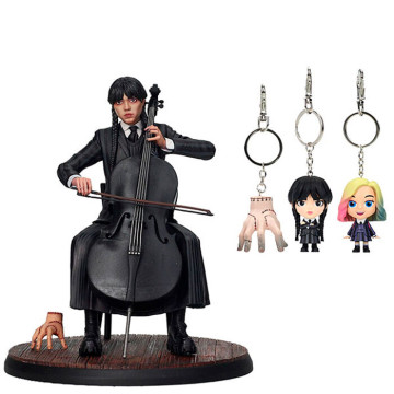 Figura de violoncelo quarta-feira + chaveiro quarta-feira SD TOYS - 1