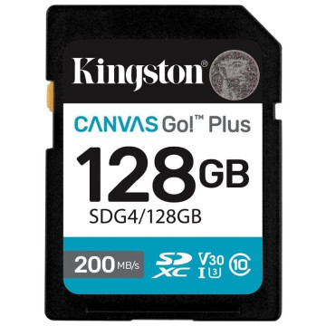 Kingston CANVAS Vamos lá! Cartão de memória Plus 128 GB SD XC/ Classe 10/ 200 MBs KINGSTON - 1