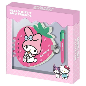 Diário + Caneta Morango Minha Melodia Hello Kitty e Amigos KARACTERMANIA - 1