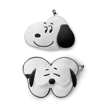 Snoopy Relaxeazzz - Travesseiro de viagem com máscara para os olhos PUCKATOR - 1