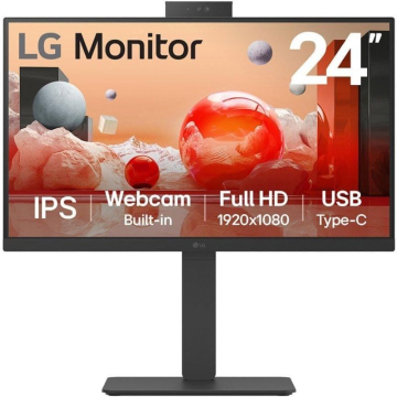 Monitor profissional LG 24BA850-B 23,8'/ Full HD/ Webcam/ Multimídia/ Preto LG - 1