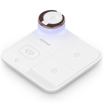 Estação de carregamento sem fio Aisens Qi ASCH-15W4WC061-W/ 1xUSB Tipo C/ 15 W/ 5 W/ Branco AISENS - 1