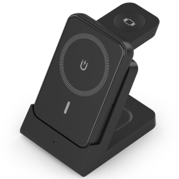 Estação de carregamento sem fio Aisens Qi ASCH-15W4WC064-BK/ 1xUSB Tipo C/ 15 W/ 5 W/ Preto AISENS - 1