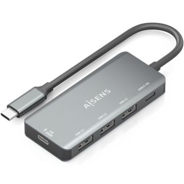 Hub USB Tipo C Aisens A109-0945/ 3xUSB/ 1xUSB Tipo C/ 1xUSB Tipo C PD/ Cinza AISENS - 1