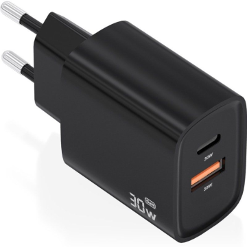 Carregador de parede Aisens A110-0953 GaN/ 1xUSB Tipo C/ 1xUSB/ 30 W/ Preto AISENS - 1