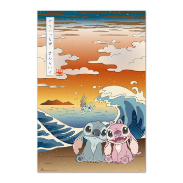 Pôster Japonês Angel & Stitch Disney  - 1