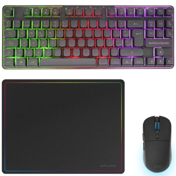 Pacote de jogos Mars Gaming MCPWTKL/ Teclado sem fio + Mouse sem fio + Mouse pad Mars Gaming - 1