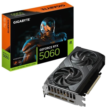 Placa de vídeo Gigabyte GeForce RTX 5060 WindForce Max OC/ 8 GB GDDR7 GIGABYTE - 1