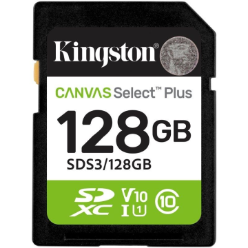 Cartão de memória Kingston CANVAS Select Plus 128 GB SD XC/ Classe 10/ 150 MB KINGSTON - 1