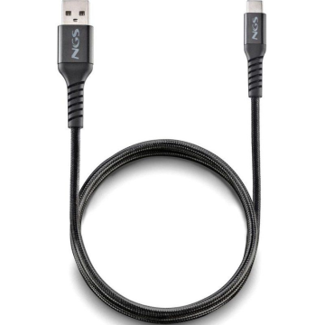 Cabo USB 2.0 NGS KNOT-AC/ USB Macho - USB Tipo C Macho/ Até 12W/ 480Mbps/ 1m/ Preto NGS - 1