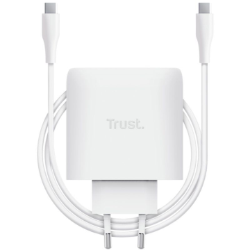Carregador de parede Trust Maxo 65W GaN/ 1xUSB Tipo C/ Inclui cabo USB Tipo C/ 65W TRUST - 1