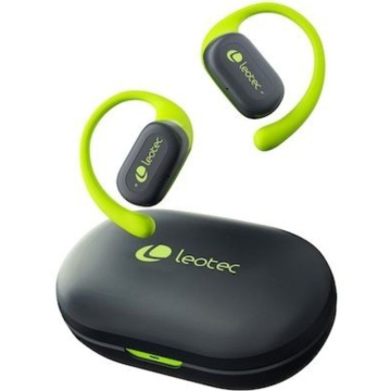Fones de ouvido esportivos Bluetooth Leotec Open Air Zenith Sport com estojo de carregamento/bateria com duração de 6,5 h/verde 
