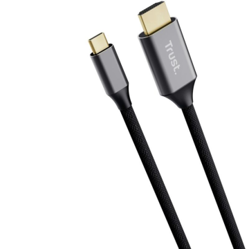 Cabo conversor HDMI Trust CALYX 4K/ USB tipo C macho - HDMI macho/ 2 m/ cinza TRUST - 1