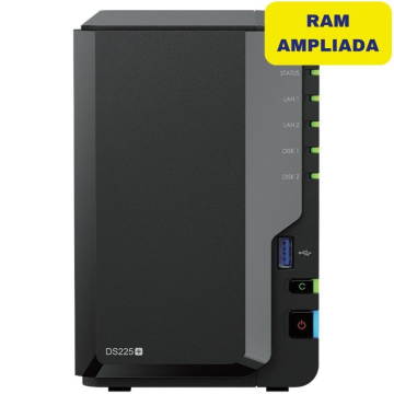 Synology Diskstation DS225+ NAS/ 2 baias 3,5'- 2,5'/ 6 GB DDR4/ Formato Torre SYNOLOGY - 1