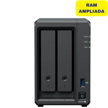 Synology Diskstation DS725+ NAS/ 2 baias 3,5'- 2,5'/ 16 GB DDR4/ Formato Torre SYNOLOGY - 1
