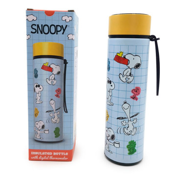 Garrafa térmica de aço inoxidável Snoopy & Woodstock Termômetro Snoopy 450ml PUCKATOR - 1