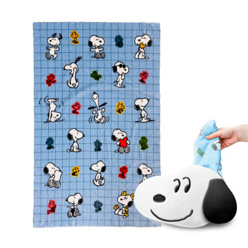 Travesseiro e cobertor de viagem 2 em 1 Snoopy & Woodstock PUCKATOR - 1